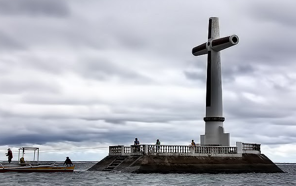 Sunken Cemetery Historical Landmark in Camiguin, Philippines