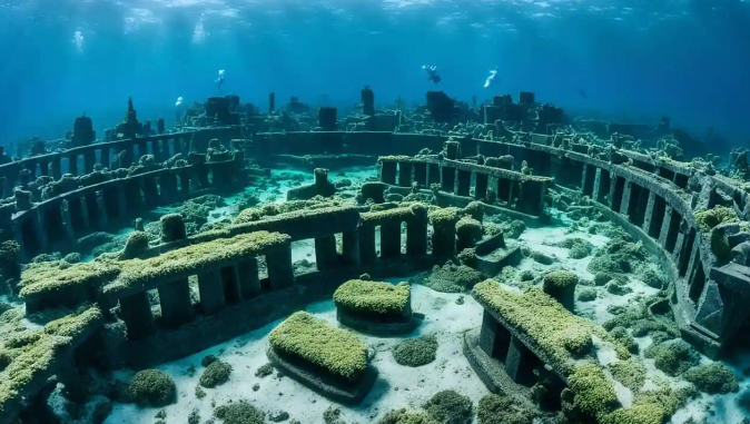 Sunken Cemetery Historical Landmark in Camiguin, Philippines