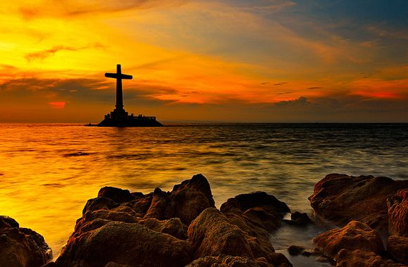 Sunken Cemetery Historical Landmark in Camiguin, Philippines