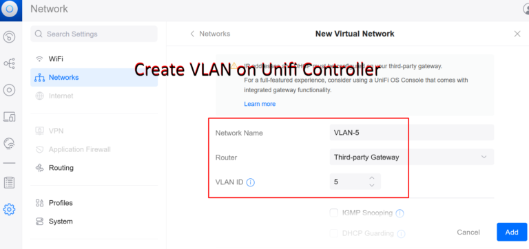 Create VLAN on Unifi Controller