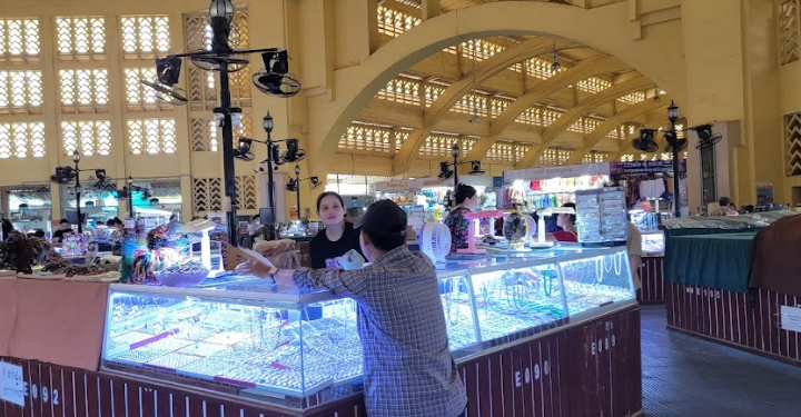 The Central Market or Psar Thmei in Phnom Penh