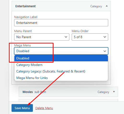 How to Disabled Mega Menus Website on WordPress (1)