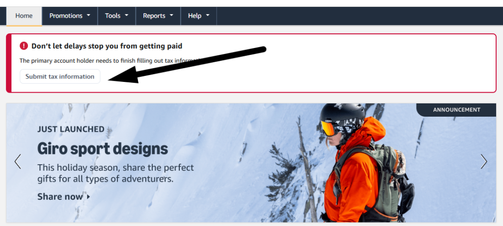 How to Set up Tax information on Amazon Associates