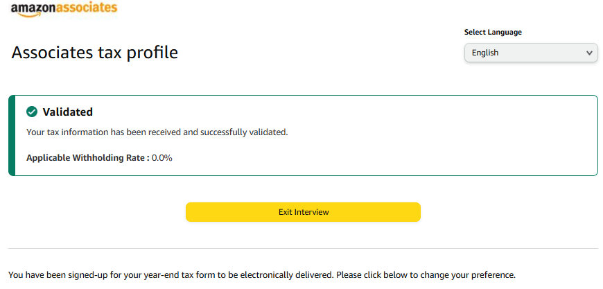 How to Set up Tax information on Amazon Associates1