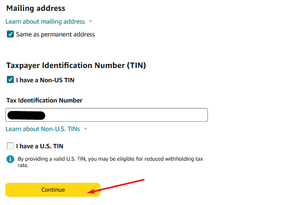 How to Set up Tax information on Amazon Associates