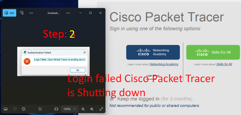 Login failed Cisco Packet Tracer is Shutting down (2).png